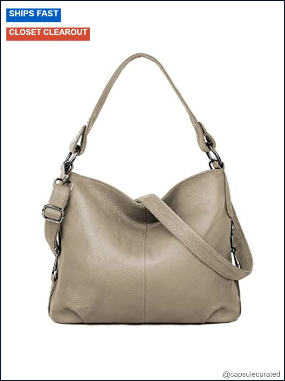Genuine Leather Hobo Shoulder Bag Crossbody Purse Large